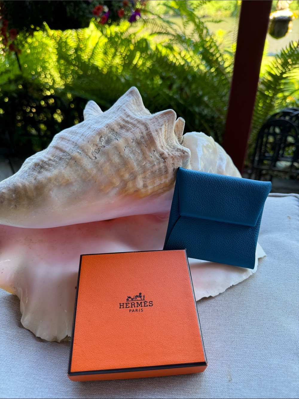 Hermes Turquoise Blue Coin Pouch With Gift Box